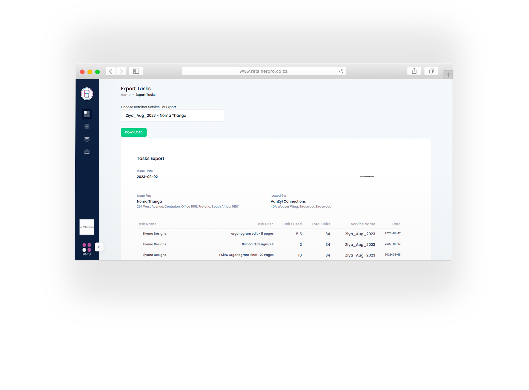 Agency - Export Tasks