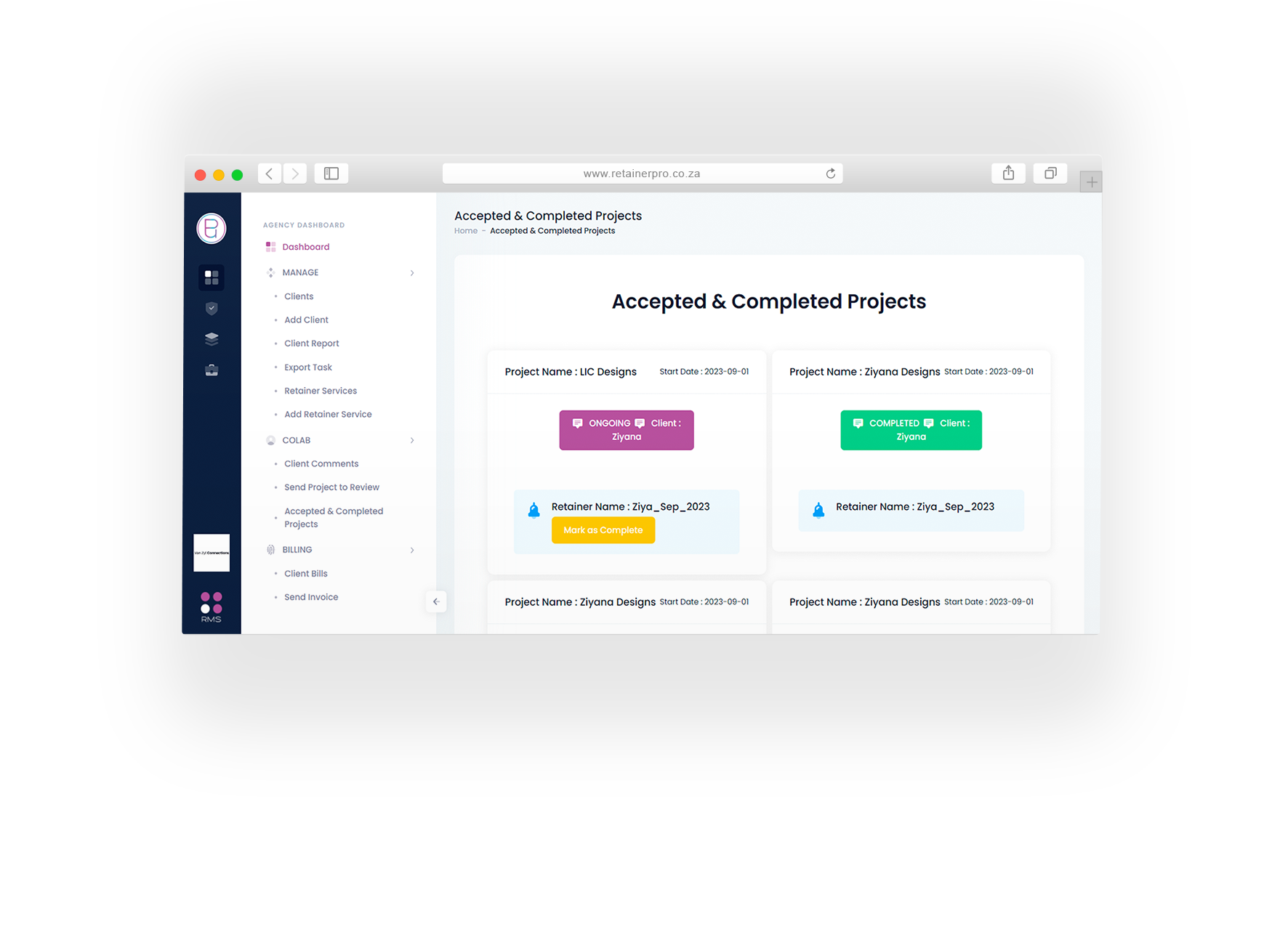 Agency -accepted projects